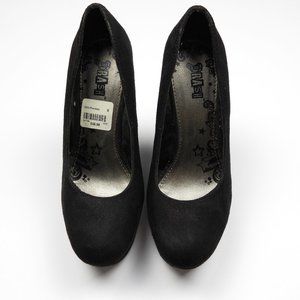 Black Suede Wedge Heels